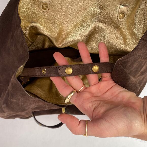 Gerard Darel Simple Leather Bag Brown Suede - Picture 8 of 8